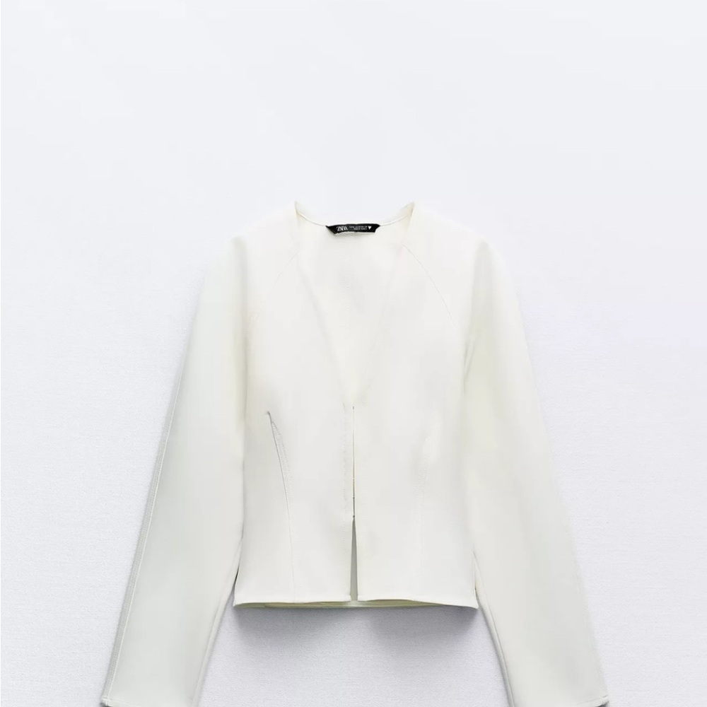 Zara White Long Sleeve Top
